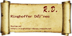 Ringhoffer Dénes névjegykártya